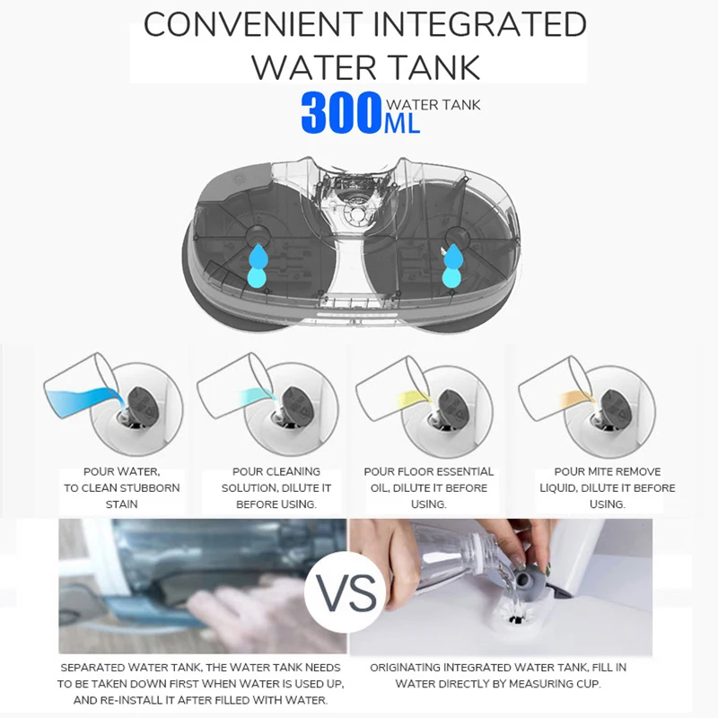 Cordless Electric Mop Floor Cleaner Cleaning Machine Robot Washer Mopping 300ML | Бытовая техника