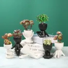 Керамический цветочный горшок, однотонная мультяшная фигурка, ваза, Художественный Цветочный контейнер для дома, офиса, стиль для людей