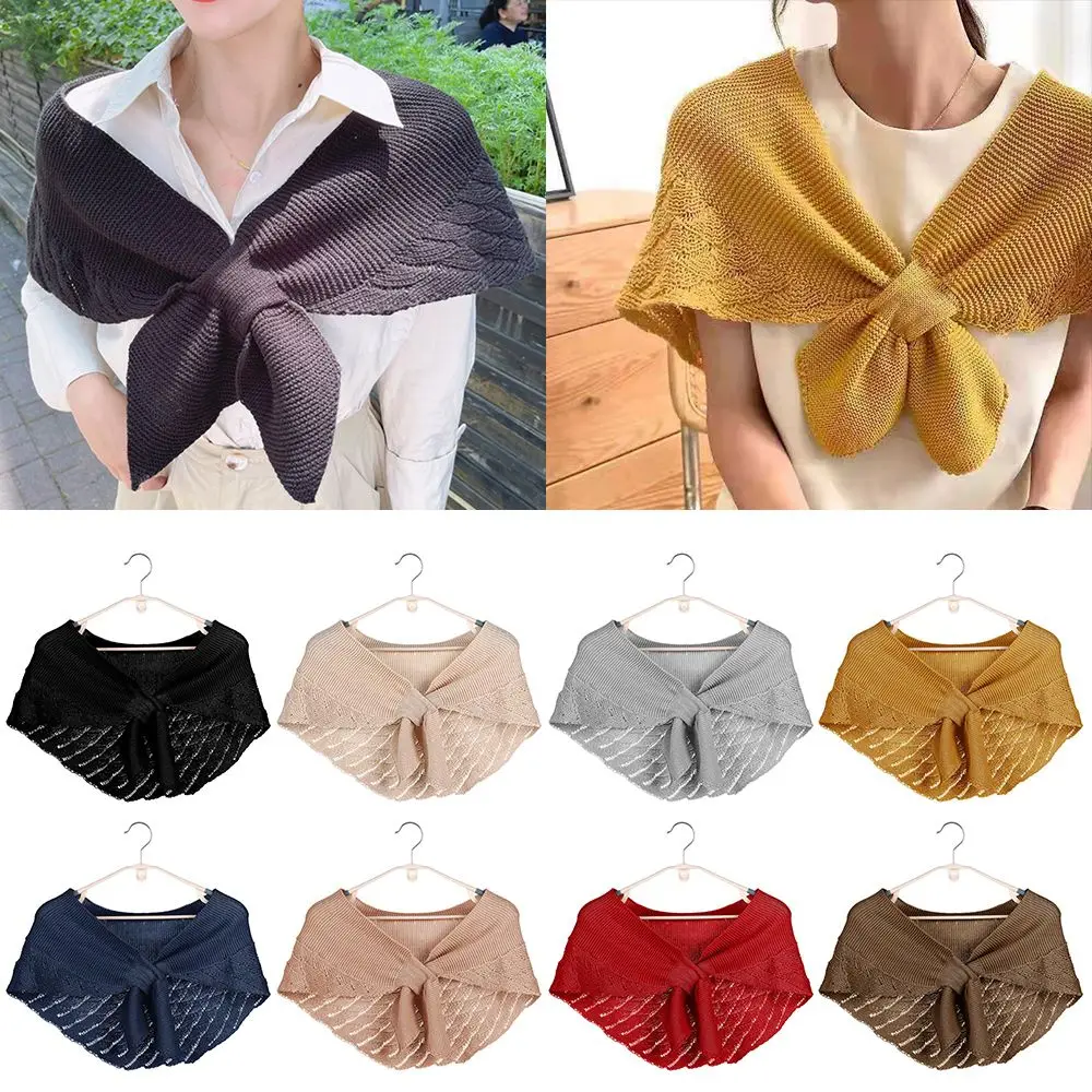 

Autumn Winter Fashion Knitted Fake Collar Soft Warm Windproof Detachable Scarf Shawl For T-shirt Hoodie Suit