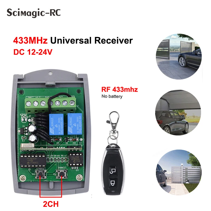 

Garage Remote 2CH RF Receiver Gate Door Opener For Motorline MX4SP MXS4SP DSM RCM RCA MX5SP 433MHz Free Transmitter New Arrivals