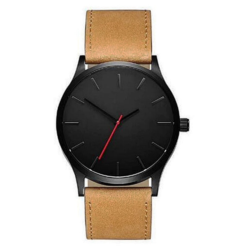Часы reloj hombre 2020 модные мужские часы спортивные с кожаным ремешком кварцевые без