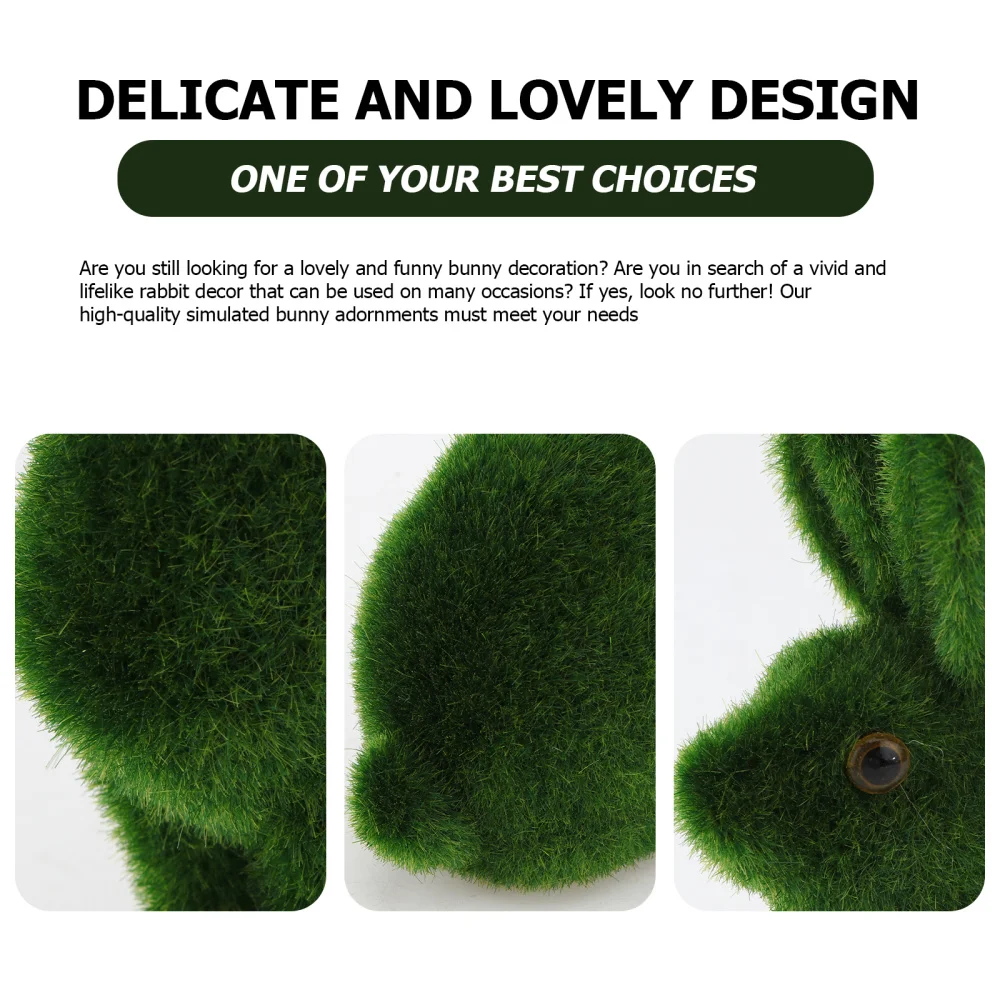 

2PCS Imitated Small Sitting Rabbit Decor Easter Shop Window Adornment (Green)