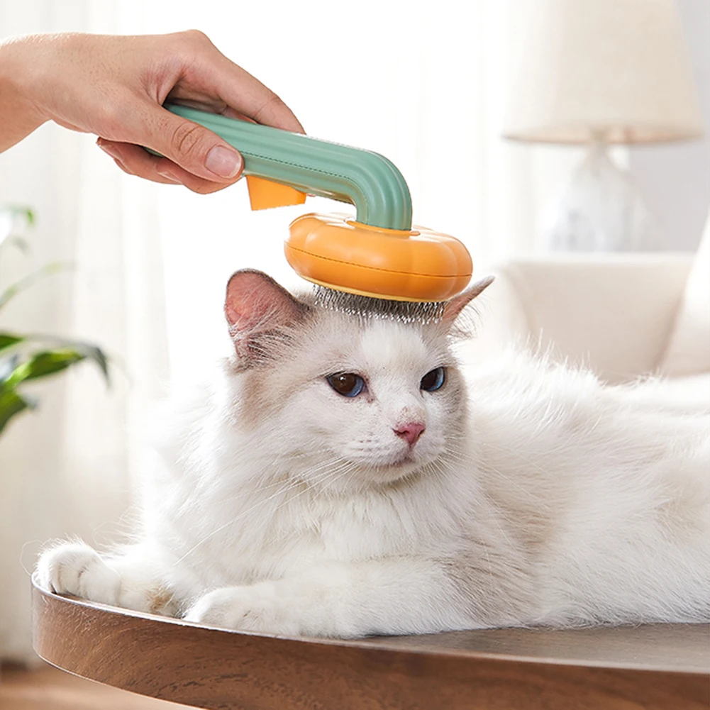 

Cat Comb Cat Grooming Brush Self Cleaning Slicker Brush Pet Combs for Long Short Hair Removes Loose Undercoat Pet Accessories