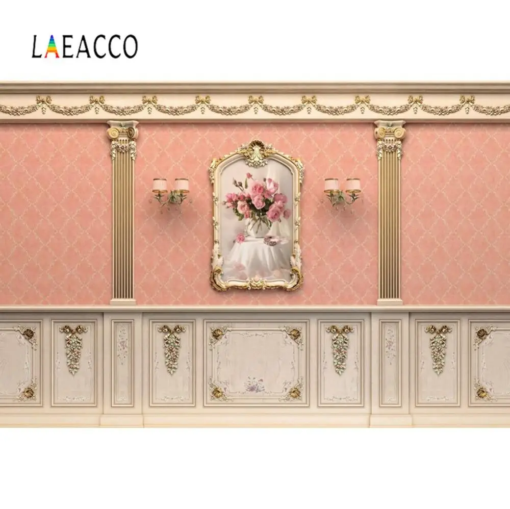 

Laeacco старое винтажное дамасское узор шикарная стена Гостиная Декор для вечеринки интерьерная фотография Фотостудия