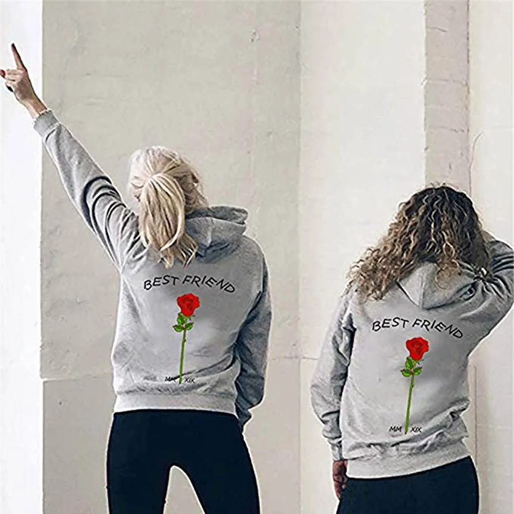 2020 Парные толстовки с принтом розы женская и мужская Толстовка для влюбленных