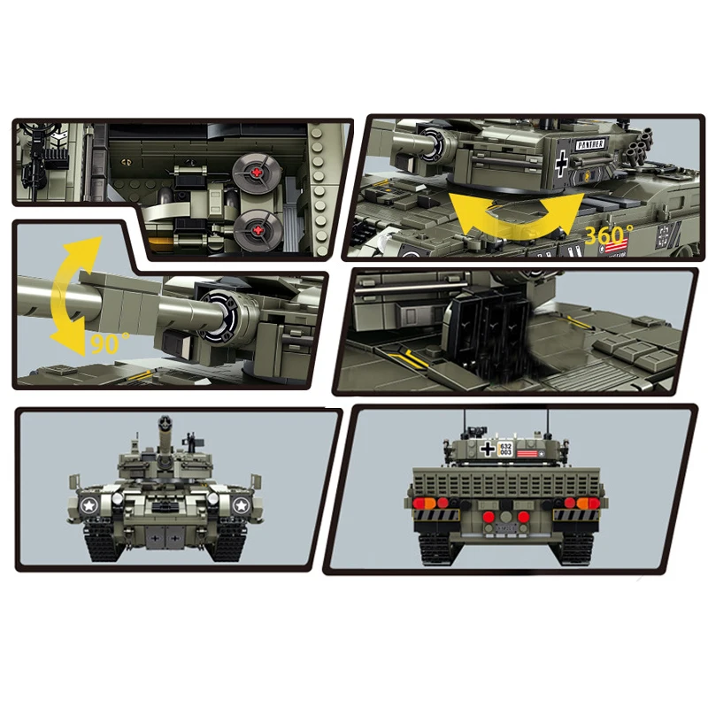 

1747pcs Leopard 2 Main Battle Tank Building Blocks German Military Weapon Model Sets Bricks Birthday Education Kids Toys Gifts