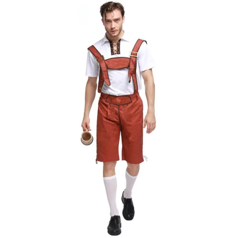 Взрослые мужские немецкие костюмы Октоберфест для косплея бара КТВ выступлений