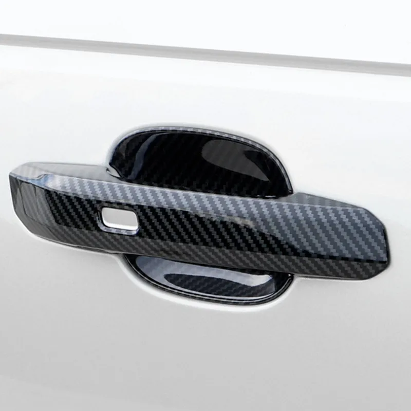 

ABS Carbon Fiber Color Car Door Handle Door Wrist Cover Trim Decals For Audi A4 B9 2017-2019 A5 Auto Exterior Accessories