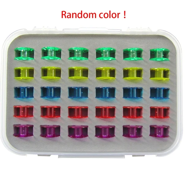 30PCS color with BOX 2518P SA156 X52800150 пластиковые катушки подходят для BROTHER VIKING SINGER CLASS 15 - Цвет: 30PCS color with BOX
