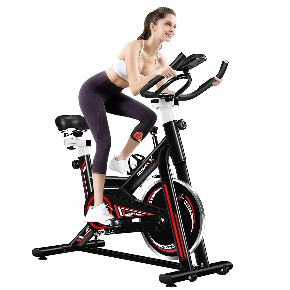 

GEEMAX Large Exercise Bike Cardio Cycling Home Ultra-quiet Indoor Cycling Weight Loss Machine Gym Bicycle Fitness Equipment US