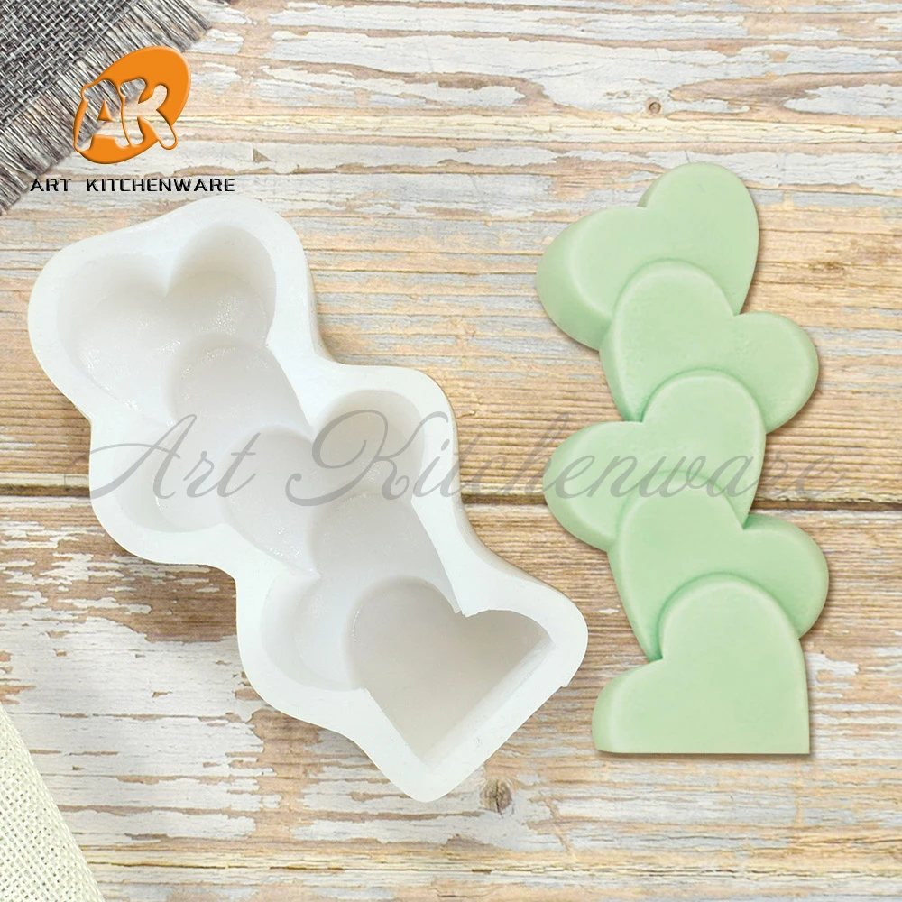 Силиконовая форма в виде сердца для украшения торта сделай сам |