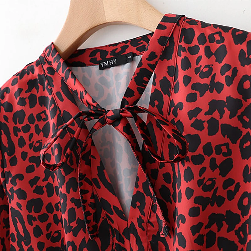 Женское длинное платье с леопардовым принтом винтажное макси на шнуровке