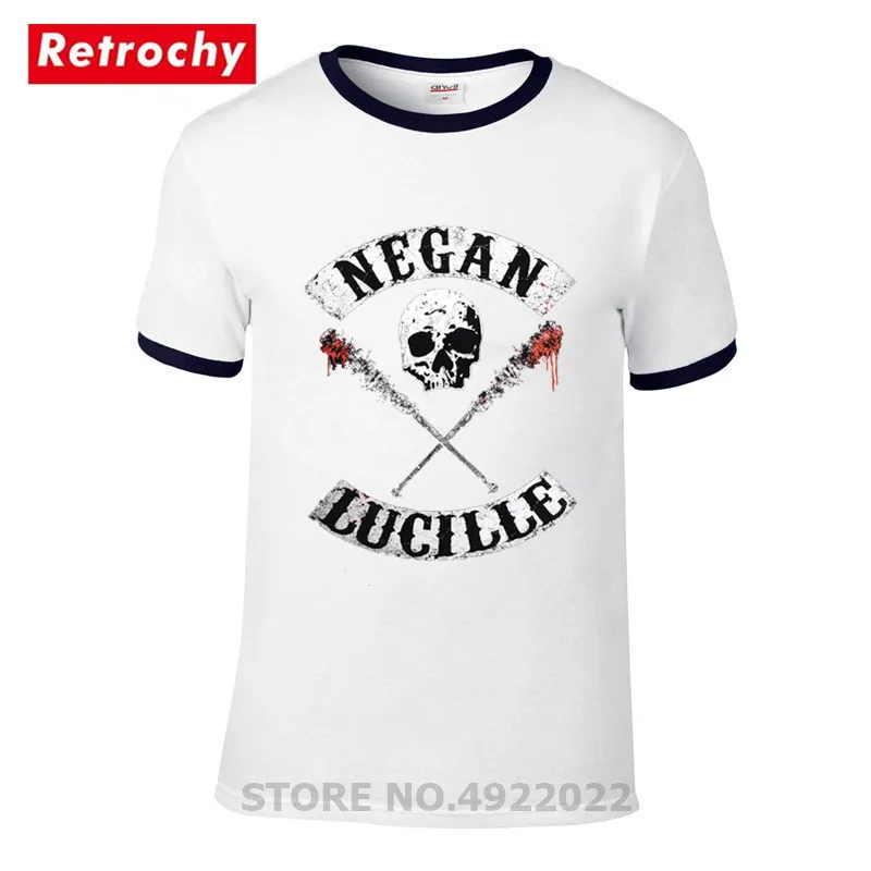 Мужская хлопковая футболка с коротким рукавом Negan Lucille уличная большого размера