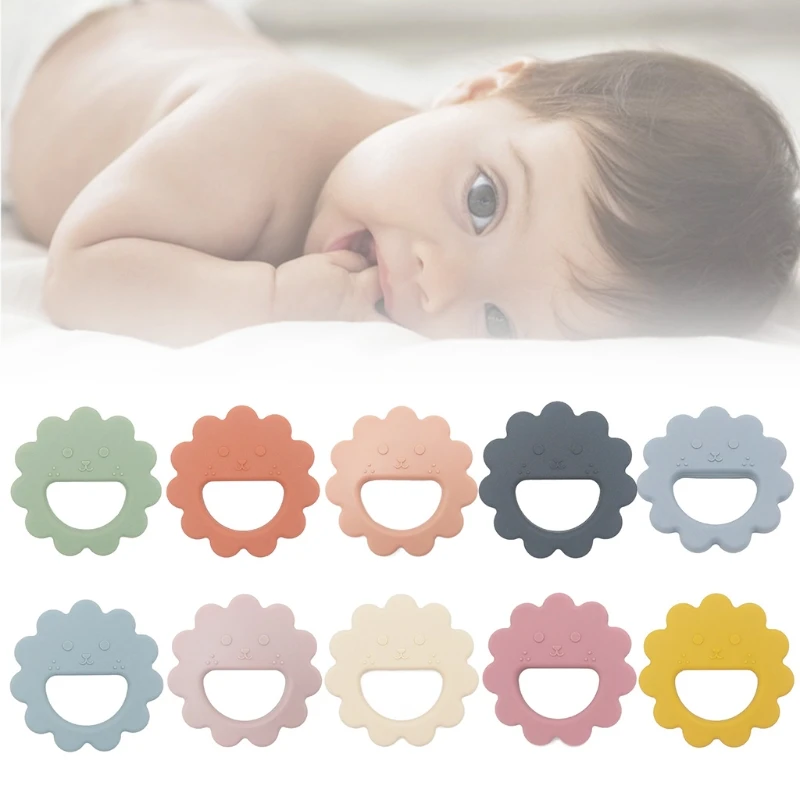 

Baby Flower Shape Teether BPA-free Non-toxic Silicone Beads Molar Soother Nursing Teething Chewing Toy for Newborn Infant