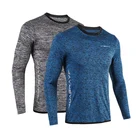 Мужские футболки с длинным рукавом, повседневные, облегающие, новые, Осенние, для бега, тренажерного зала, дышащие, быстросохнущие, спортивная одежда для фитнеса, S-2XL