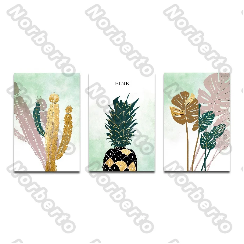 

Canvas Painting Coloured Drawing Art Plants Wall Poster and Print Painting Picture for Living Room and Bedroom Decoration