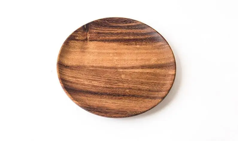 Деревянная тарелка фруктовое блюдо для закусок древесина акации|Миски и тарелки|