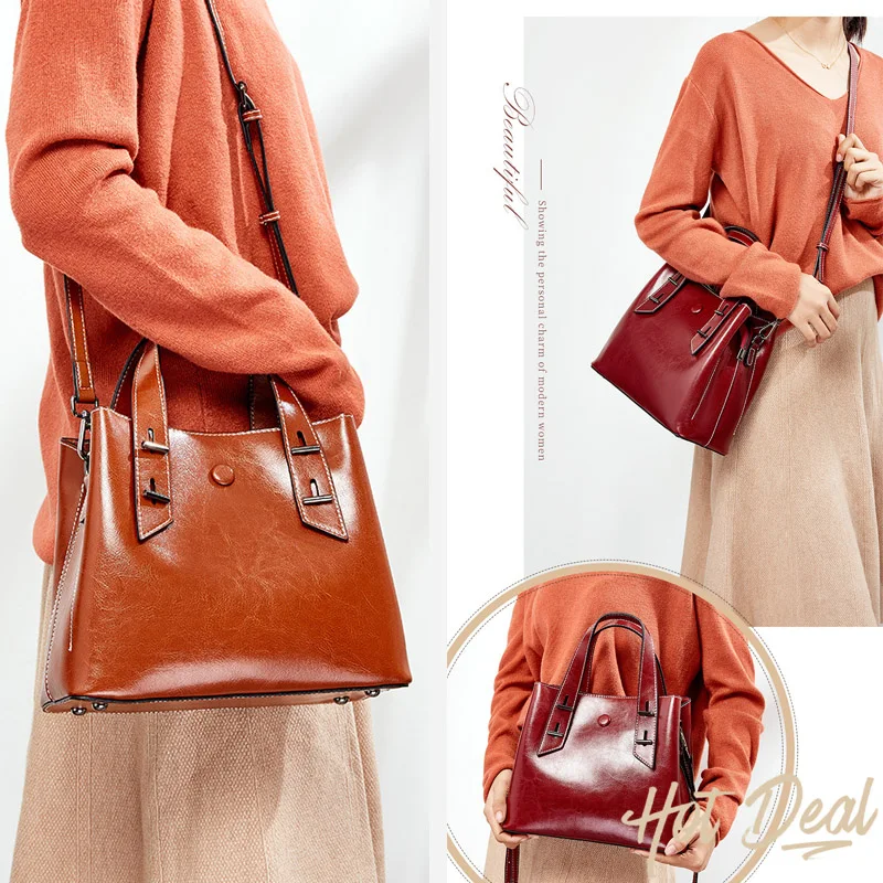 

Genuine Leather Bucket Bag Designer Handbags High Quality Luxury Handbags Women Bags Designer Casual Totes