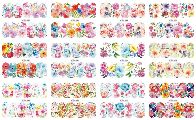 Lamemoria 12 Designs Water Decals Slider Summer Jungle Flamingo Flora Watermark Nail Stickers Decoration Manicure New Arrival | Красота и
