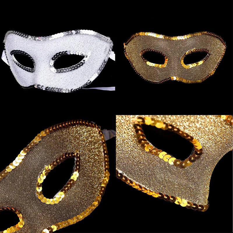 Man Masks Gold Silver Sequins Mask Carnival Masquerade Party birthday wedding Christmas Halloween Xmas | Дом и сад