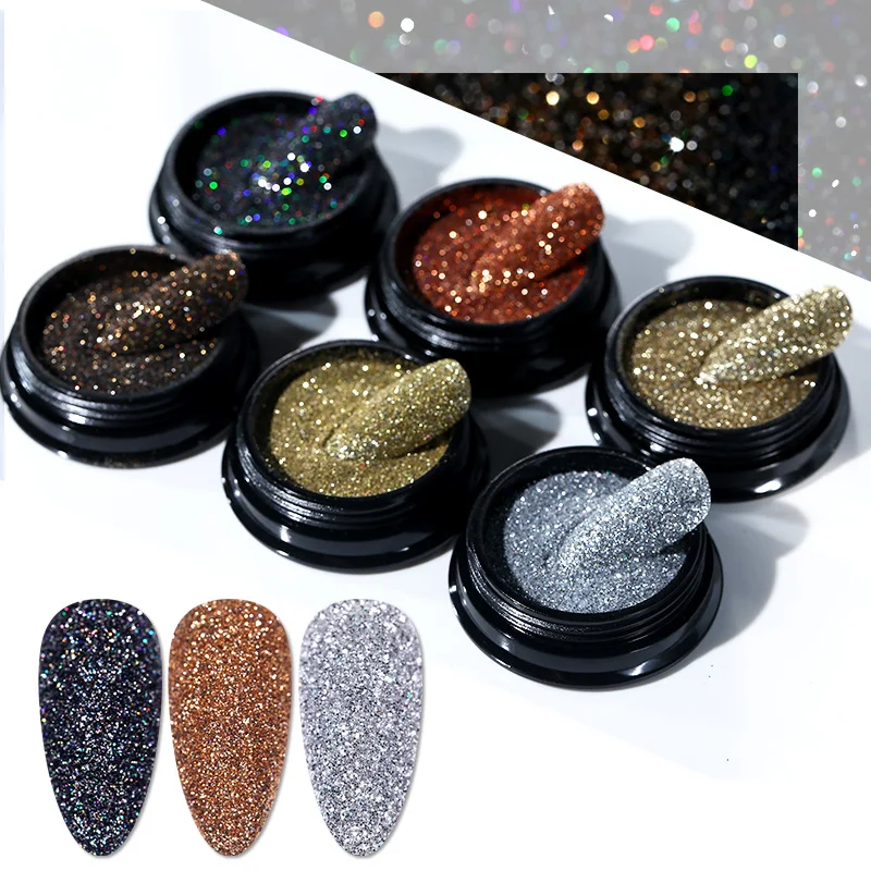 Пудра для Стразы блестящий пигмент радужного цвета переливающийся стеклянный