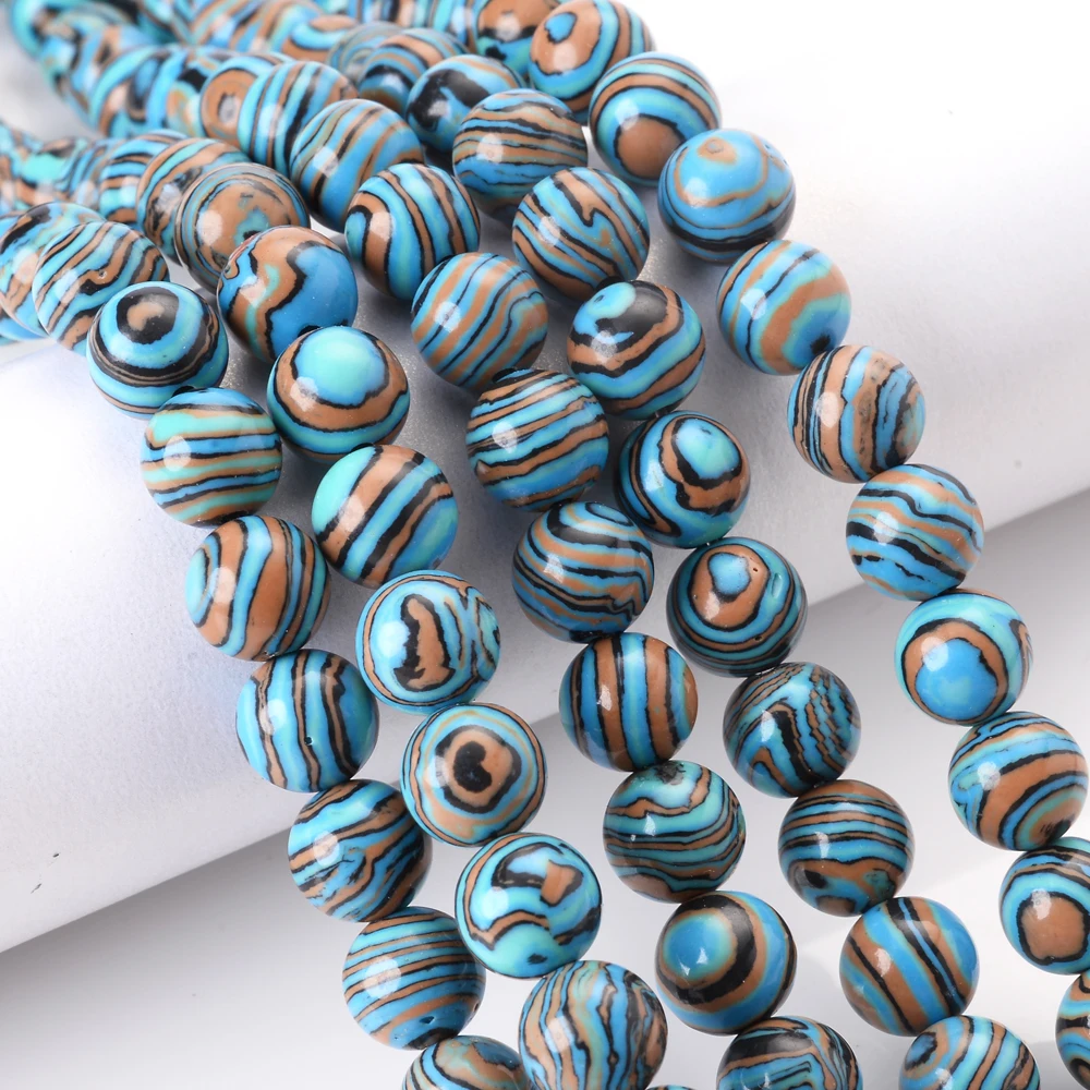 

Blue Natural Malachite Stone Beads Round Loose Spacer Beads for Jewelry Making DIY Bracelet Necklace Handmade Craft 4-12mm