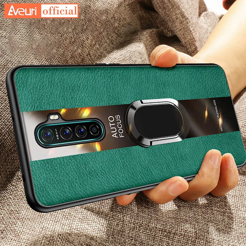 Кожаное кольцо чехол для телефона для OPPO Рино 5 Lite 2 Z 2Z 2F 3 Pro 10X зум A31 A91 A52 A72 A53 A53S Realme X XT Q2 Q3 X7 X2 Pro крышка