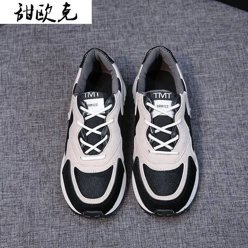 

2021 Fashion Woman Platform Vulcanized Shoes Walking Comfort Spring Autumn Casual Woman Sneaker Lace-up Breathable Woman Shoes