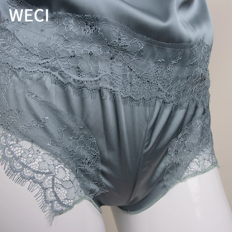 Пикантная женская пижама WECI шелковая домашняя с шортами и штанами комплекты для