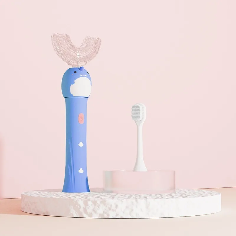 Детская электрическая зубная щетка с милым мультяшным рисунком безопасная