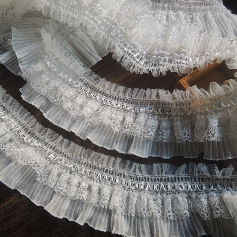 1 ярд последняя вышивка кружевная ткань 8 см черно-белая шифоновая эластичная