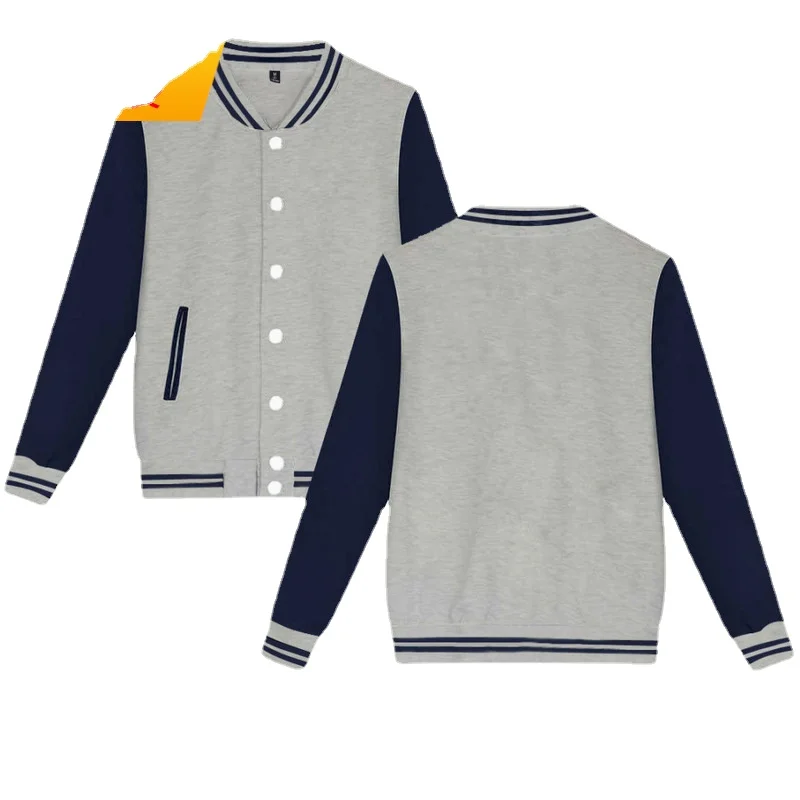 

Solid Color Blank Brushed Jacket Cross-Border Wish Amazon Fall Winter Coat Baseball Cardigan