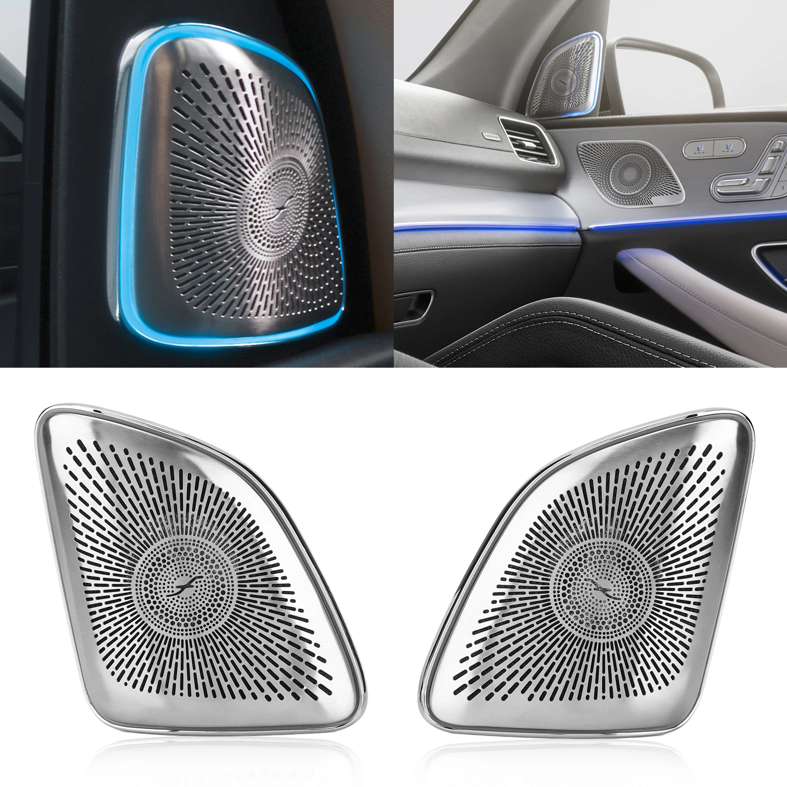 

64 Color Tweeter Cover with LED Ambient Lighting Replacement for Mercedes Benz GLE GLS Class W167 X167 2020+ New