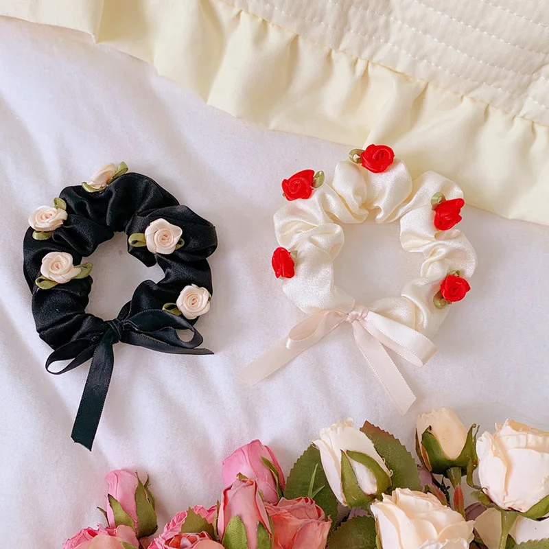 Женские резинки для волос с трехмерным цветком розы резинка эластичная девочек