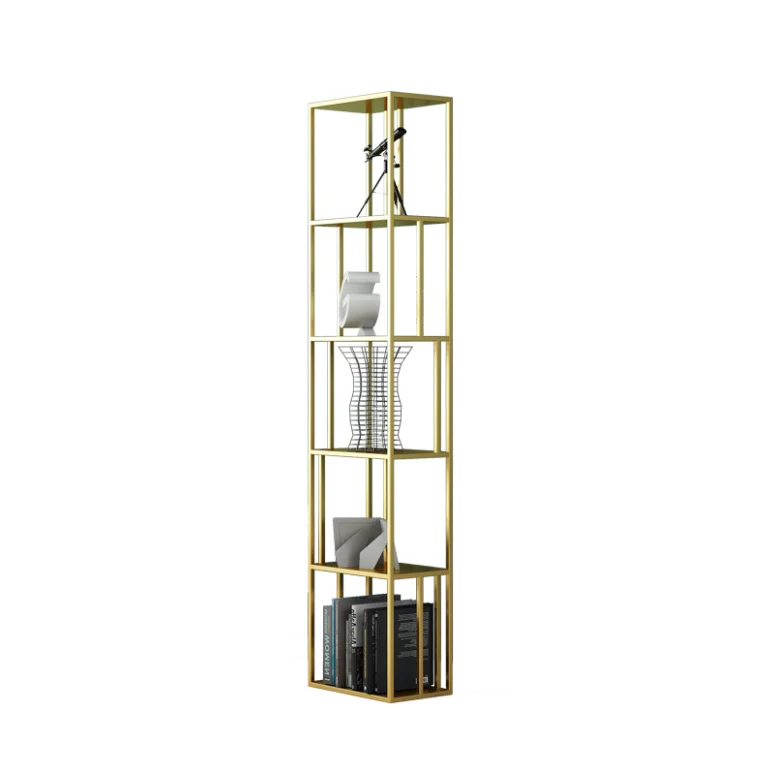 

Nordic wrought iron bookcase living room simple multi-layer narrow slot rack office storage simple floor bookcase
