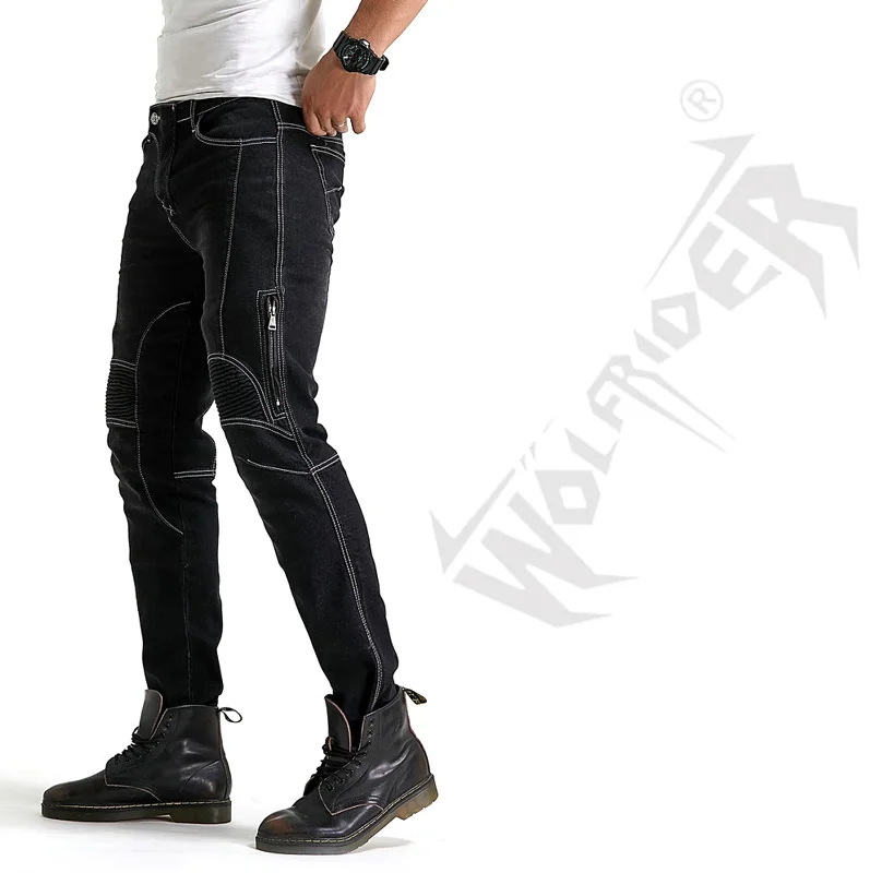 Новые мужские мотоциклетные брюки с защитой от осени для зимних мотоциклетных
