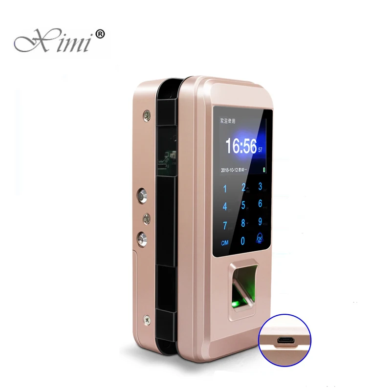 Биометрический стеклянный дверной замок с отпечатком пальца офисный