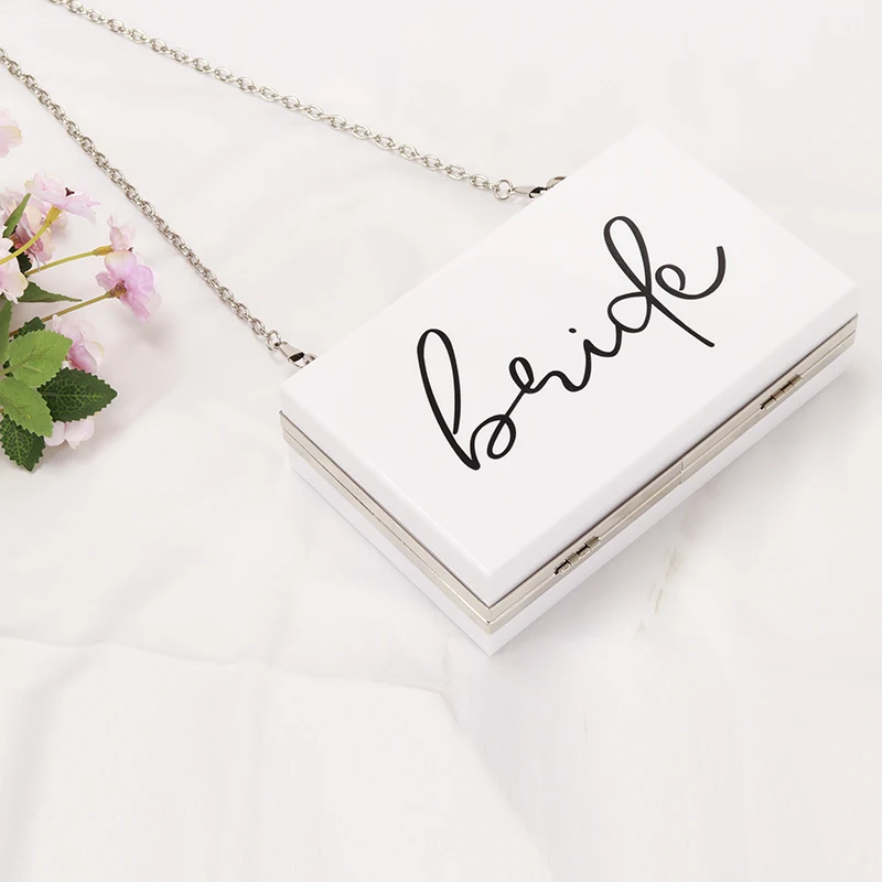 Персонализированная акриловая сумка женская с принтом невесты модная