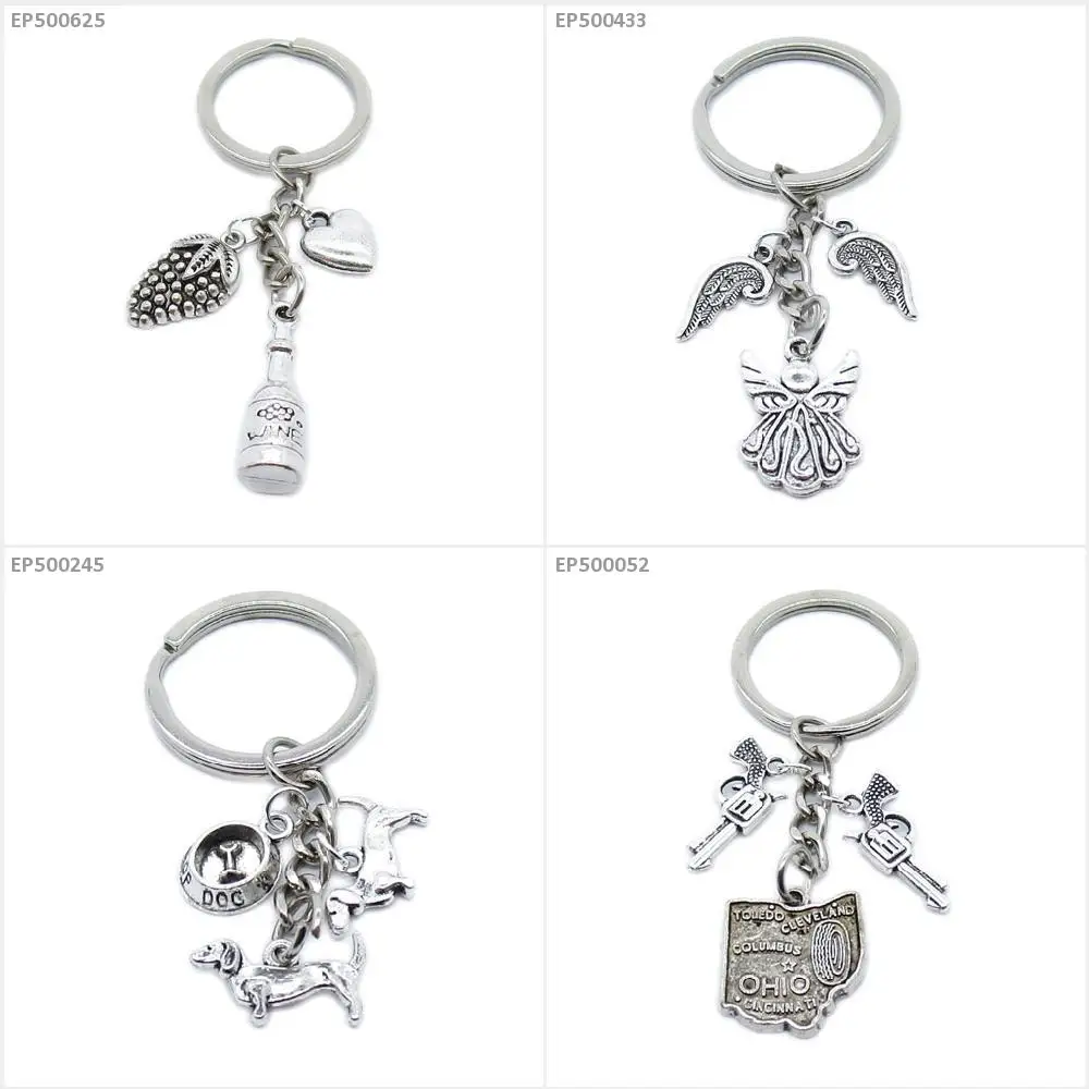 Брелок бирка карта Огайо пистолет револьвер такса блюдо еда собака крыло Купидон