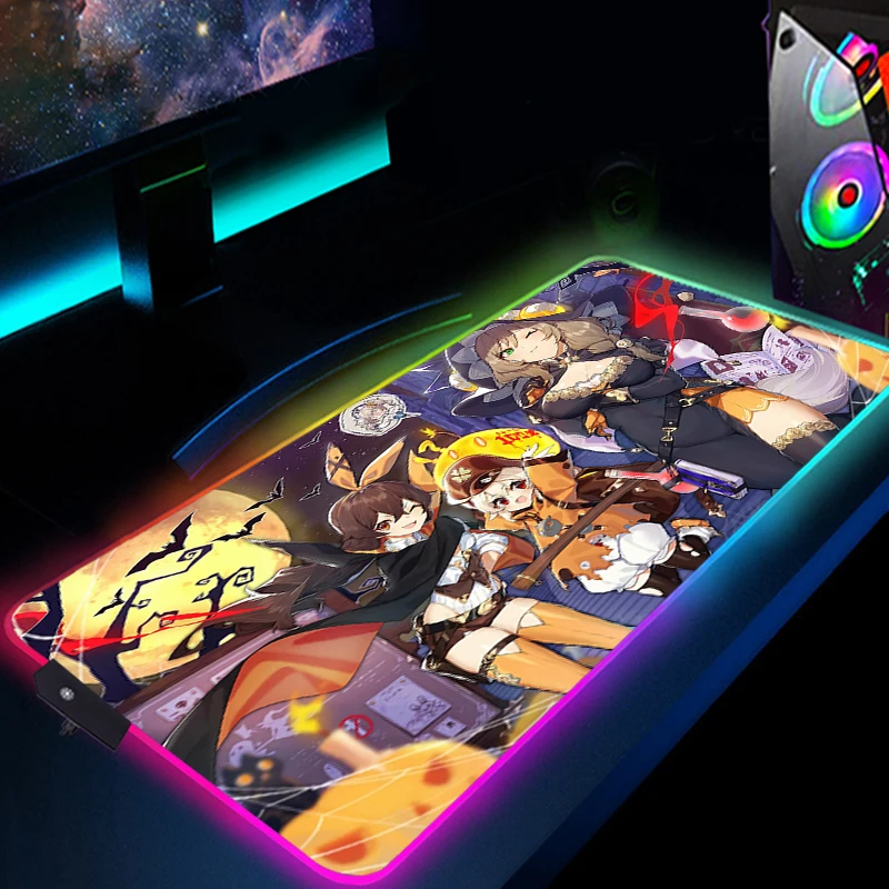 игровой коврик для мыши genshin impact rgb к