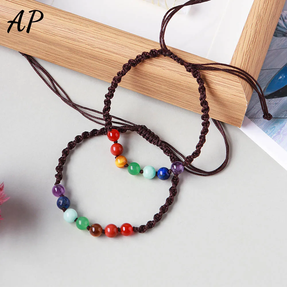 1 шт. браслет с натуральным кристаллом 7 цветов семь чакр хрустальный шар