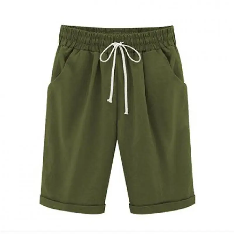 Летние женские модные короткие свободные хлопковые широкие шорты конфетного