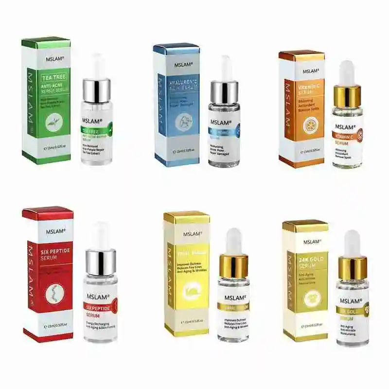 

Snail Tea Tree 24K Gold Hyaluronic Acid Hexapeptide Vc Whitening Moisturizing Freckle Repair Essence Face Care Serim 15Ml