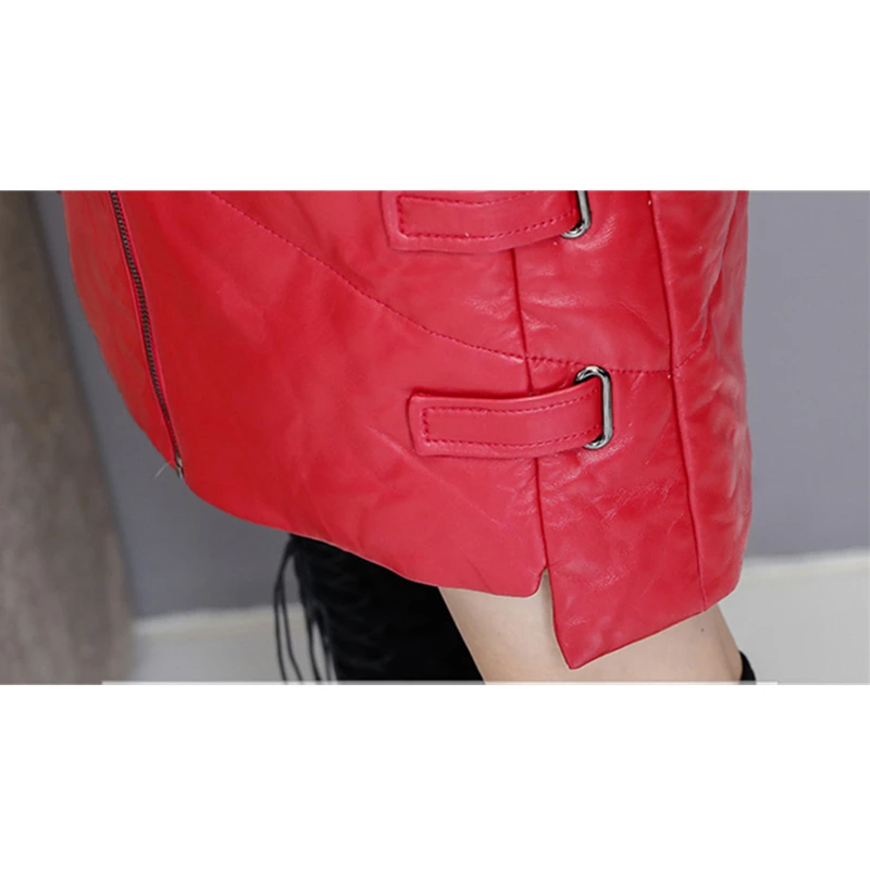 

Winter Women Real Leather New Overcoat Plus Size Mid Long Fox Fur Collar Hooded Upscale Warm Female Genuine Leather Coat Cothes