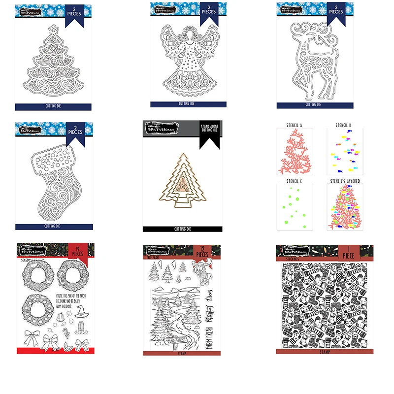 

Christmas Deer Sock Ball Goddess Wreath Metal Cutting Dies Diy Scrapbooking Craft Stencil Photo Template Decor 2021 New Arrival
