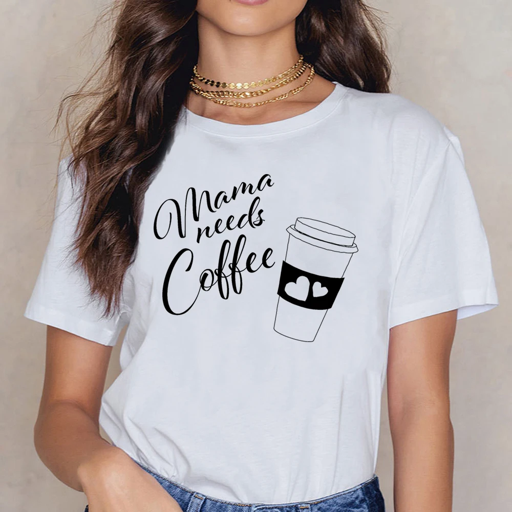 

Женская футболка в стиле Харадзюку, короткий топ, кофейная рубашка для мамы, лето