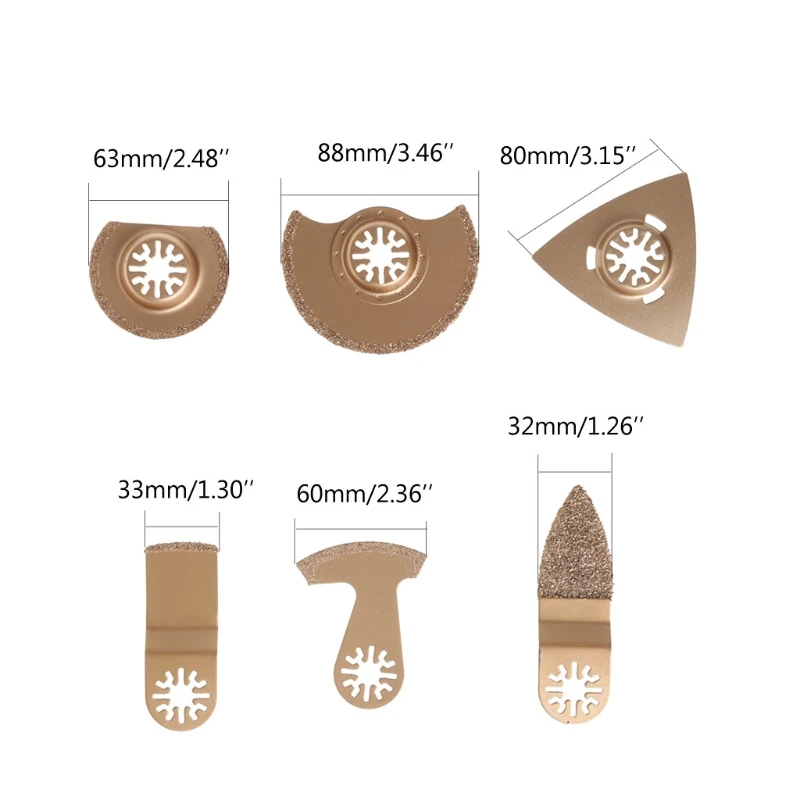 6 шт. карбидный Осциллирующий Многофункциональный пильный диск для плитки