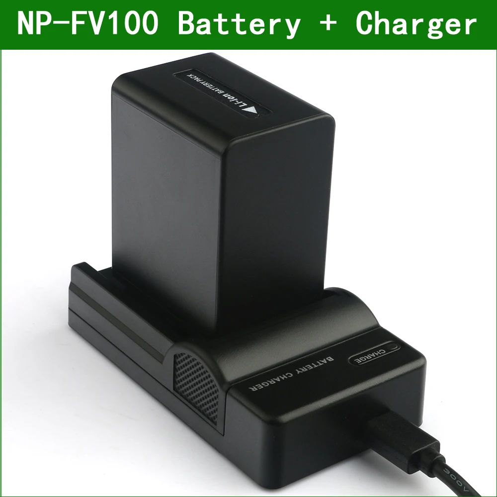 NP FV100 NPFV100 цифровой Камера Батарея + Зарядное устройство для Sony HDR CX110 CX115 CX130 CX680 CX150