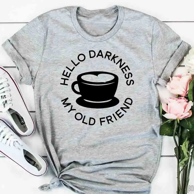 Hello Darkmess My Old Friend футболка с буквенным принтом графические футболки Harajuku женские