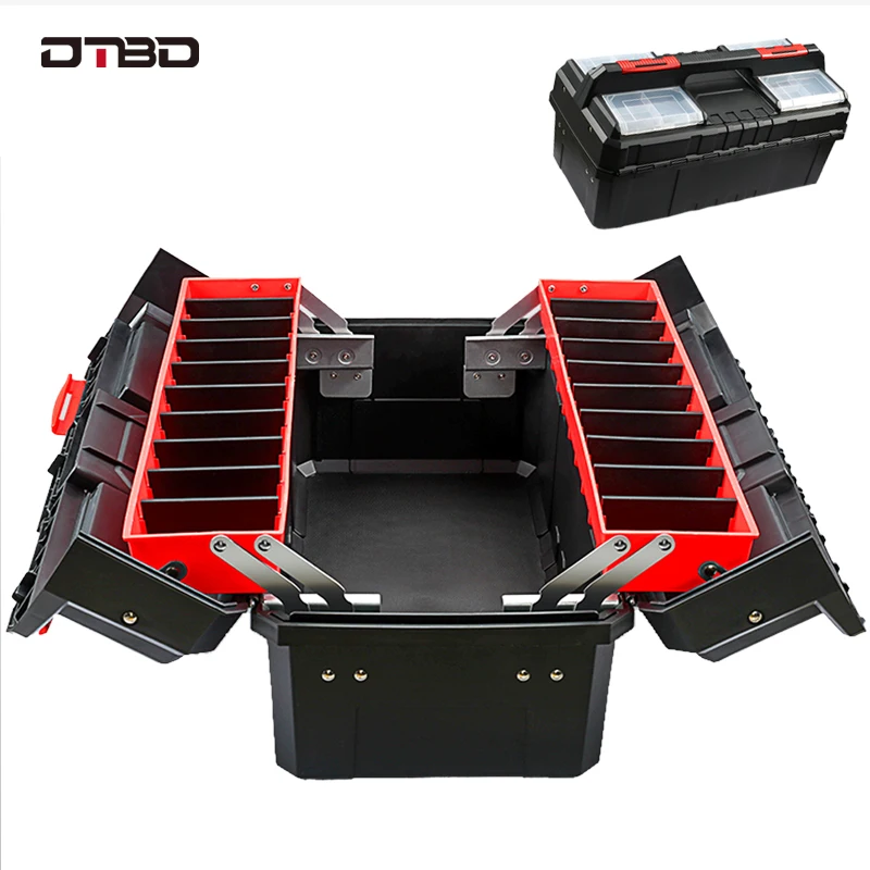 

DTBD Large Capacity Tool Box Waterproof Safety Case Tool Storage Box Metal Parts Hardware Tool Screwdriver Auto Repair Tool Box